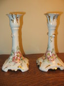 H. PAINTED J.P. LIMOGES CANDLESTICKS