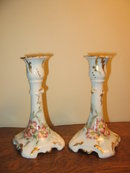 H. PAINTED J.P. LIMOGES CANDLESTICKS