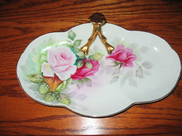 HAND PAINTED LIMOGES ROSES TRAY