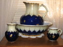 FLOW BLUE STAFFORDSHIRE WASH SET