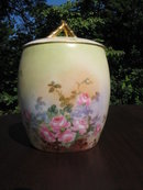 HAND P. T & V LIMOGES BISCUIT JAR