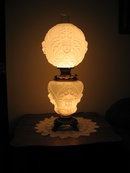 ANTIQUE CHERUBS GONE WITH THE WIND LAMP