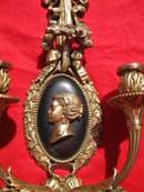 PAIR OF HEAVY BRONZE WALL SCONCES