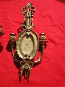 PAIR OF HEAVY BRONZE WALL SCONCES