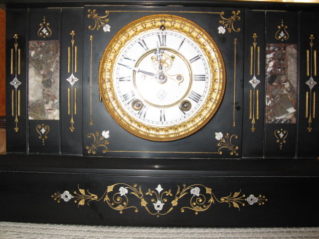 ANSONIA BLACK MARBLE CLOCK