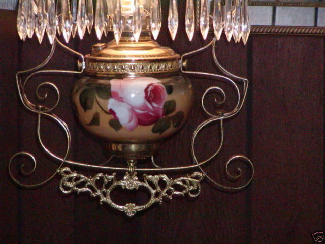 PITTSBURGH ROSES HANGING VIC. LAMP