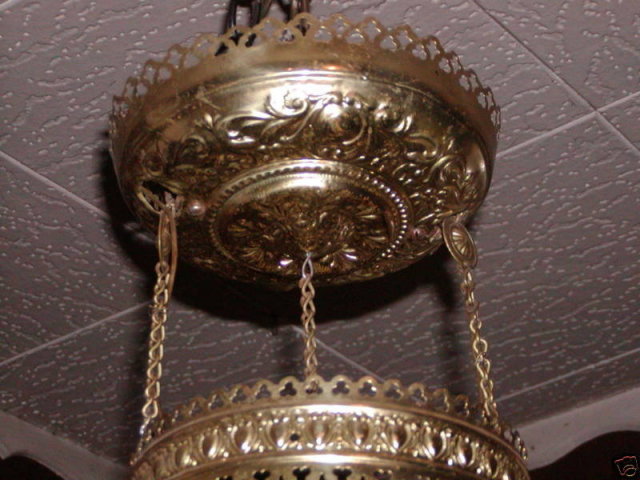 PITTSBURGH ROSES HANGING VIC. LAMP