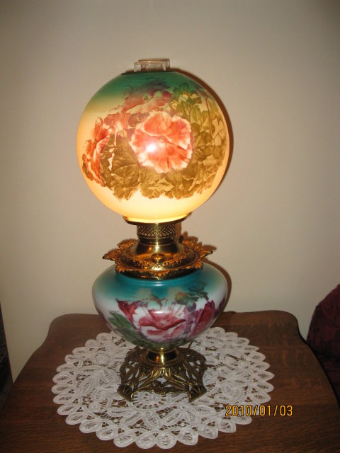 H. PAINTED GONE WITH THE WIND LAMP