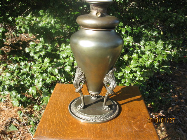 LARGE NAPOLEONIC BRADLEY AND HUBBARD TABLE LAMP