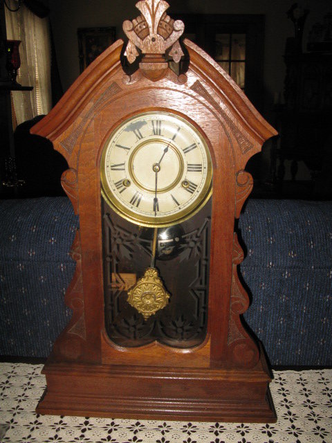 early antique walnut ansonia clock
