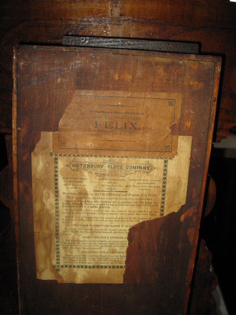 antique waterbury oak shelf clock