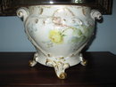 large hand painted limoges jardinaire/hanging planter