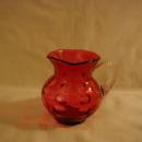 Fenton Dot Optic (Coin Spot) Ruby Overlay Creamer
