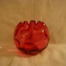 Fenton Thumbprint Ruby Overlay Rose Bowl