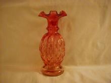 Fenton Diamond Optic Rose Overlay 9