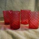 Fenton Ruby Overlay set of four tumblers