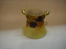 Meito Hand Painted handled toothpick holder with autumn colors and fruit