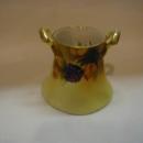 Meito Hand Painted handled toothpick holder with autumn colors and fruit
