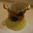 Meito Hand Painted handled toothpick holder with autumn colors and fruit