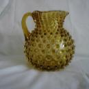 Hobbs, Brockunier Amber Hobnail Pitcher