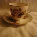 Duchess Cup and saucer, browns and golds flowers