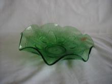 Northwood green glass bowl