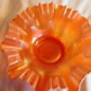 Dugan Single Flower Peach opalescent crimped, fluted 9