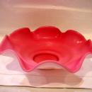 White and pink cased Low flat bowl