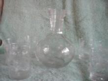 Carafe with six tumblers, Starburst etching