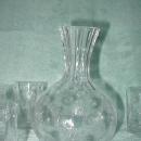 Carafe with six tumblers, Starburst etching