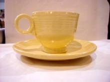 Fiesta yellow cup and saucer
