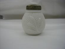 Leaf and Diamond Point milk glass shaker
