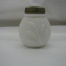Leaf and Diamond Point milk glass shaker