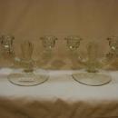 Williamsburg clear 2-lite candleholders, pair