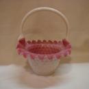 Hobnail white w/lavendar inside basket