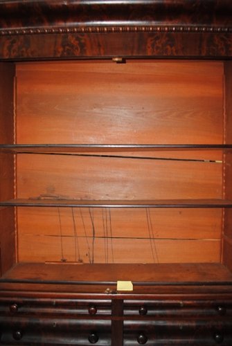 Museum Quality Antique American Empire Mahogany Bookcase 7 ft Tall Secretary Circa 1830