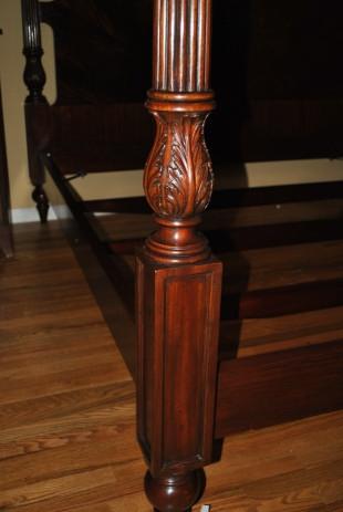 Finest King Size Flaming Mahogany Federal Style Poster Bed, Kingsize, $8000 Retail LH-4378