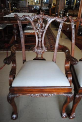 Floor Sample, 8 Leighton Hall “18th Century” Mahogany Dining Chairs, Retail $5500 , LH-1057