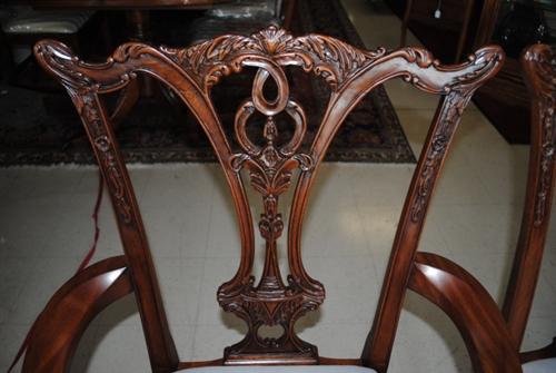 Floor Sample, 8 Leighton Hall “18th Century” Mahogany Dining Chairs, Retail $5500 , LH-1057