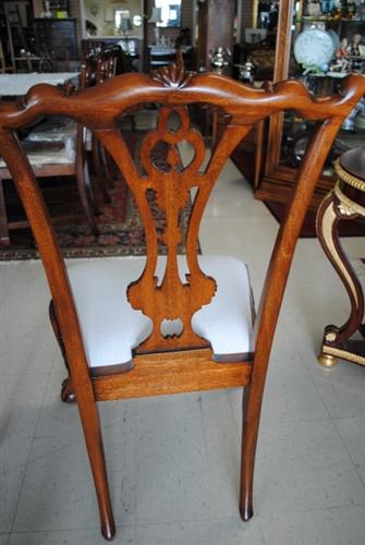 Floor Sample, 8 Leighton Hall “18th Century” Mahogany Dining Chairs, Retail $5500 , LH-1057