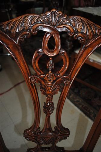 Floor Sample, 8 Leighton Hall “18th Century” Mahogany Dining Chairs, Retail $5500 , LH-1057