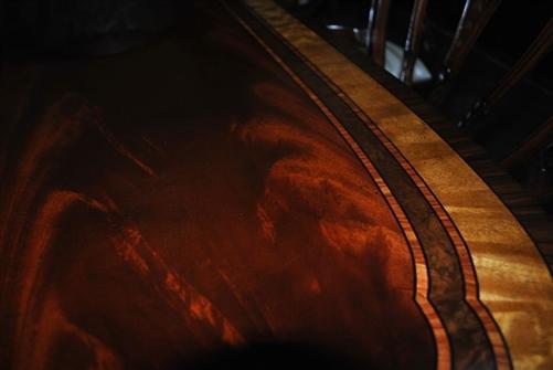 American Large Flaming Mahogany Dining or Conference Table, 10ft. Clipped, Scalloped $10,000 LH-12-10-2L