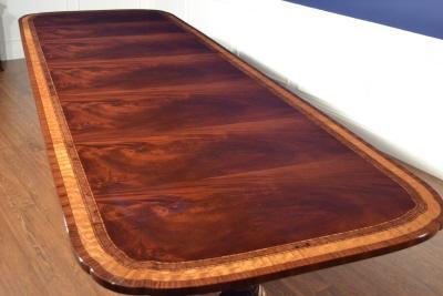 American Large Flaming Mahogany Dining or Conference Table, 10ft. Clipped, Scalloped $10,000 LH-12-10-2L