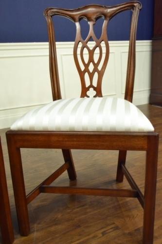 Floor Sample, Set of 8 Leighton Hall Chippendale Style “Charles” Mahogany Fine Dining Chairs, LH-1075
