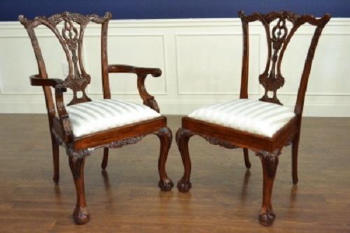 Floor Sample, 8 Leighton Hall “18th Century” Mahogany Dining Chairs, Retail $5500 , LH-1057