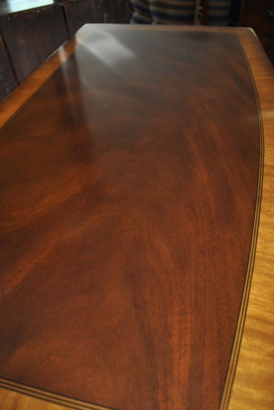 Never Used, Floor Sample Leighton Hall Flaming Mahogany Bow Front Chest of Drawers, Early American, Federal Style, Retail $4,000 LH-2040