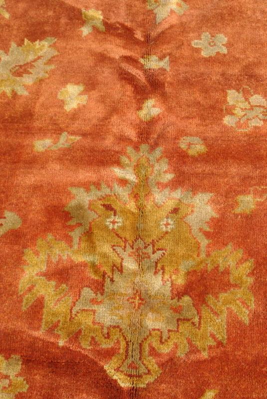 Palace Size Hand Woven Oushak Wool Rug, Terracotta, Gold 12' x 18'