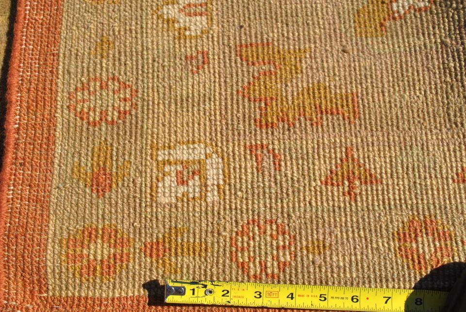 Palace Size Hand Woven Oushak Wool Rug, Terracotta, Gold 12' x 18'