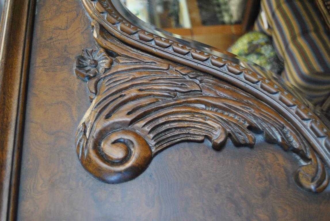 Unused, Showroom Sample Drexel Heritage Carved Wood Mirror
