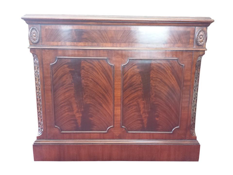 Floor Sample Leighton Hall CEO Executive Desk, Mahogany, Leather Inlay, 42